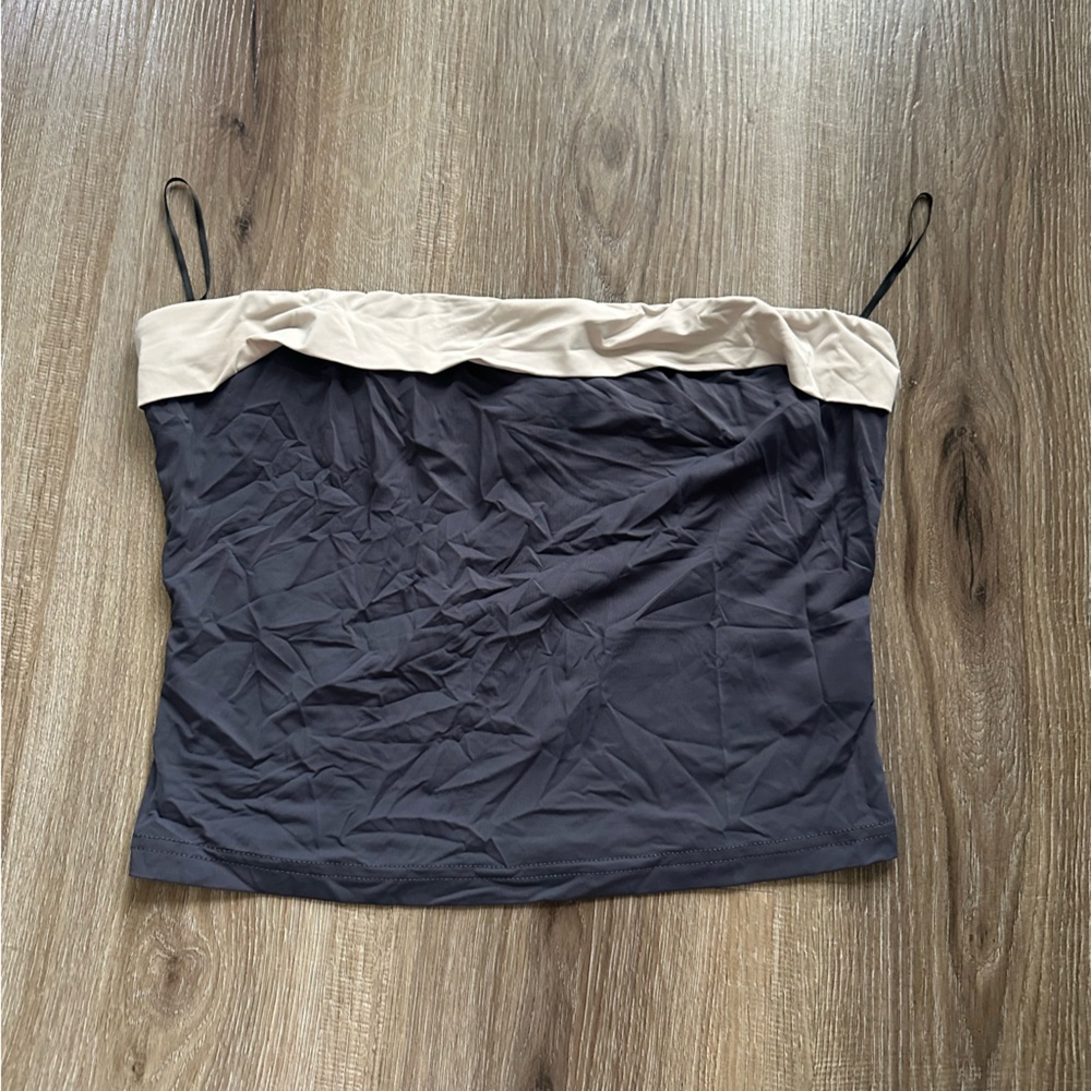 Black and Cream Women's Tube Top